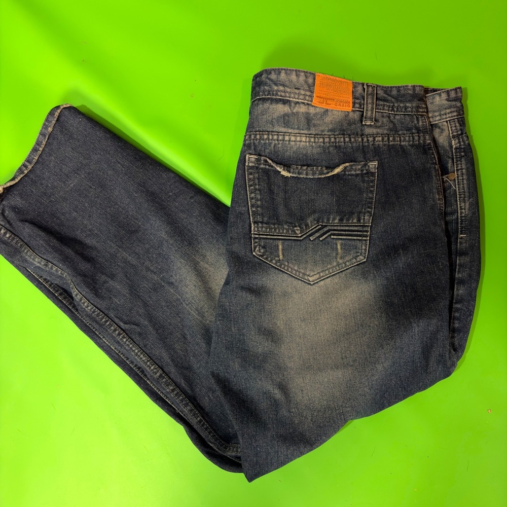 Jordan Craig Jeans Mens 44x32 Blue Distressed Whiskered Denim JE5576 Streetwear